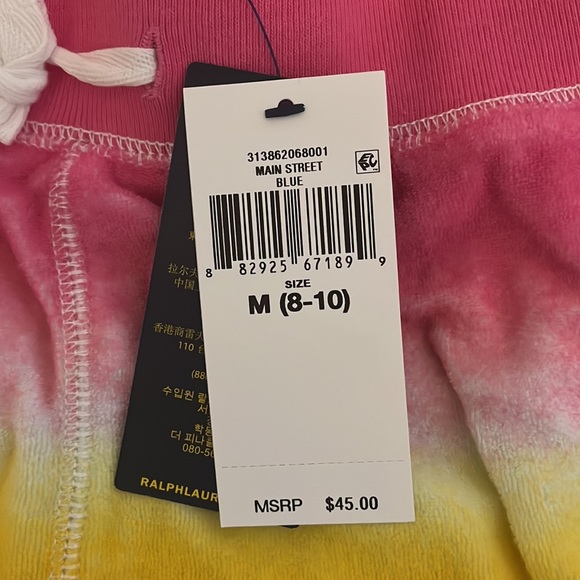 NWT Girls Ralph Lauren Tie-dye shorts (8-10) - Picture 4 of 4